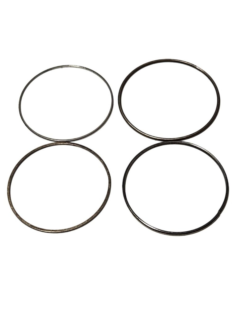 Retro Metal Bangle Bracelets Classic 80s 90s Fashion Minimalist Jewelry Set of 4